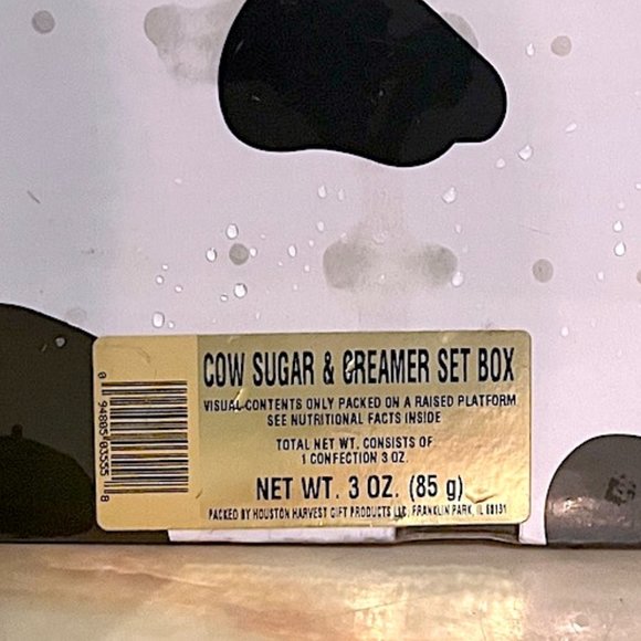 NIB BLACK AND WHITE COW ANIMAL PRINT CERAMIC SUGAR AND CREAMER SET - Picture 3 of 3